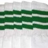 Skatersocks 14in Tube Socks - White With Green Stripes