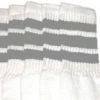Skatersocks 14in Tube Socks - White With Gray Stripes