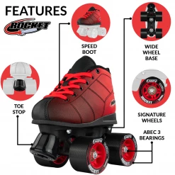 Crazy Skates Crazy Junior Rocket Skates - Red Fade