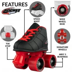 Crazy Skates Crazy Junior Rocket Skates - Black/Red Roller Skates