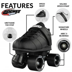 Crazy Skates Roller Skates Crazy Rocket Skates - Black