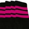 Skatersocks 22in Tube Socks - Black With Hot Pink Stripes
