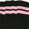 Skatersocks 22in Tube Socks - Black With Double Baby Pink Stripes