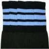 Skatersocks 22in Tube Socks - Black With Baby Blue Stripes