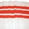 Skatersocks 22in Tube Socks - White With Orange Stripes