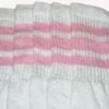 Skatersocks 22in Tube Socks - White With Baby Pink Stripes