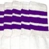Skatersocks 22in Tube Socks - White With Purple Stripes