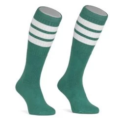 Skatersocks 22in Tube Socks - Teal Tube Socks With White Stripes (Made In Italy)