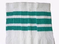 Skatersocks 22in Tube Socks - White With Teal Stripes