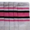 Skatersocks 22in Tube Socks - White With Triple Bubblegum Pink /Double Black Stripes