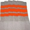 Skatersocks 22in Tube Socks - Grey With Orange Stripes