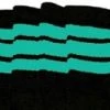 Skatersocks 22in Tube Socks - Black With Aqua Stripes
