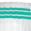 Skatersocks 22in Tube Socks - White With Aqua Stripes