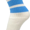 Skatersocks 14in Tube Socks - White With Baby Blue Stripes