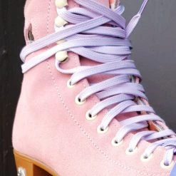 Core Derby Laces - Pink And Periwinkle Stripe