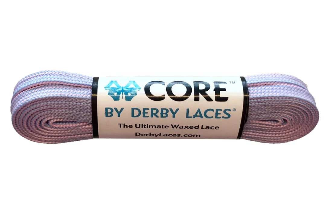 Core Derby Laces - Pink And Periwinkle Stripe 3 Core Derby Laces - Pink And Periwinkle Stripe