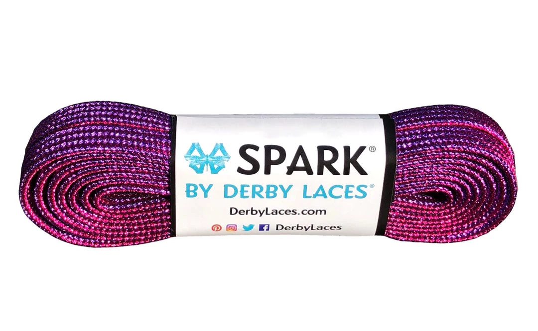 Spark Derby Laces - Pink And Purple Stripe 3 Spark Derby Laces - Pink And Purple Stripe