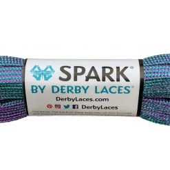 Spark Derby Laces - Purple And Teal Stripe