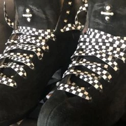 Style Derby Laces - Checkered Black And White