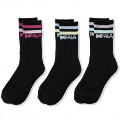 Impala Roller Skates Impala Stripe Crew Socks - Black