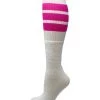 Skatersocks 22in Tube Socks - White With Hot Pink Stripes