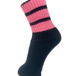 Skatersocks 14in Tube Socks - Black With Bubblegum Pink Stripes