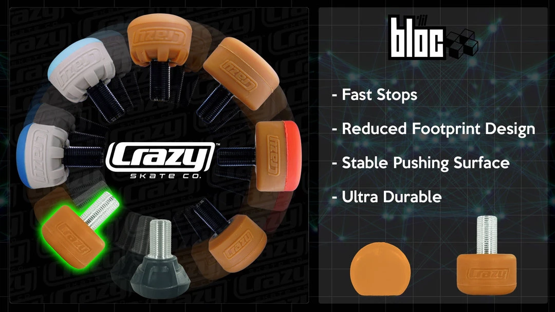 Crazy Skates Accessories Crazy Lil' Bloc Toe Stops 5 Crazy Skates Accessories Crazy Lil' Bloc Toe Stops