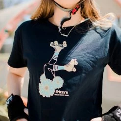 Fritzy's Roller Skate Shop Fritzy's Legs Crop T-shirt - Navy Extras