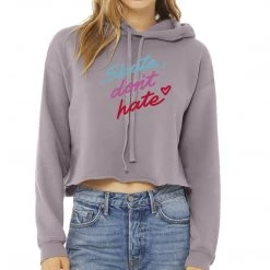 Fritzy's Roller Skate Shop Extras "Skate Don't Hate" Crop Hoodie - Storm