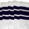 Skatersocks 22in Tube Socks - White With Navy Blue Stripes