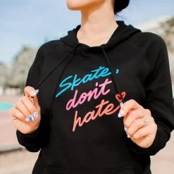 Fritzy's Roller Skate Shop Extras "Skate Don't Hate" Hoodie - Black