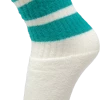 Skatersocks 14in Tube Socks - White With Teal Stripes