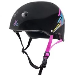 Triple8 Certified Sweatsaver Helmet - Black Lightning Hologram Gear