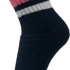 Skatersocks 14in Tube Socks - Black With White/Bubblegum Pink Stripes