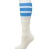 Skatersocks 22in Tube Socks - White With Baby Blue Stripes
