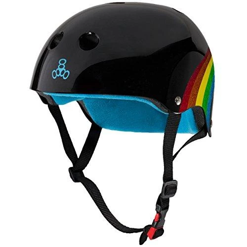 Triple8 Certified Sweatsaver Helmet - Rainbow Sparkle Black Gear 3 Triple8 Certified Sweatsaver Helmet - Rainbow Sparkle Black Gear