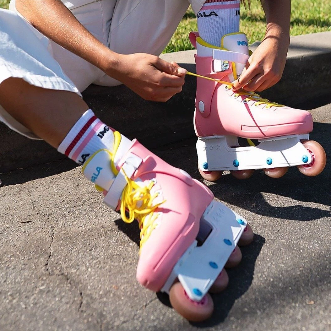 Impala Roller Skates Impala Lightspeed Inline Skates - Pink/Yellow 8 Impala Roller Skates Impala Lightspeed Inline Skates - Pink/Yellow