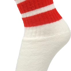 Skatersocks 14in Tube Socks - White With Red Stripes