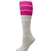 Skatersocks 22in Tube Socks - White With Wide Hot Pink Stripes